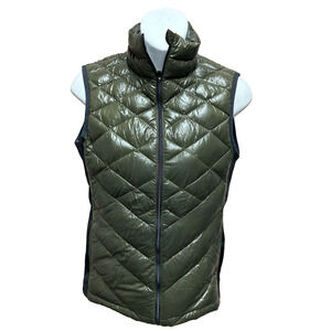 Lucy Womens Puffer Vest Size Small Full Zip Green Outdoors Hiking Casual Puffy